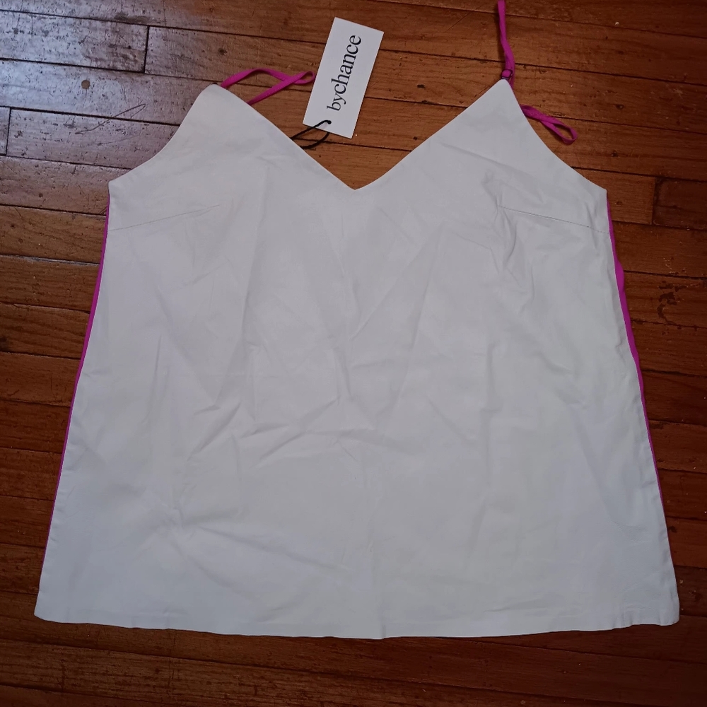 By chance, leather camisole